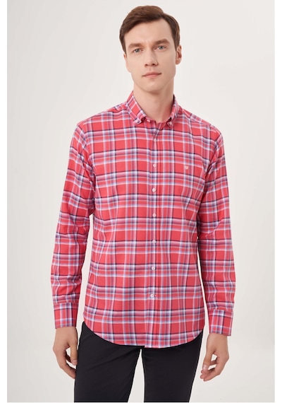 Bisse Erkek Regular Fit Paşa Yaka Spor Gömlek Kırmızı Gm23y231026 D24 Kırmızı