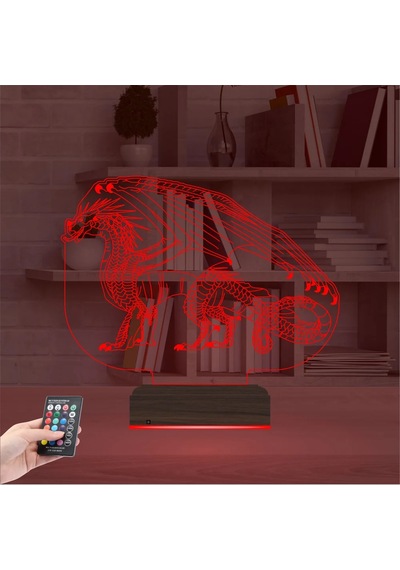 Luvivia Ejderha 3d Lamba - Masa Gece Lambası V2 Şeffaf