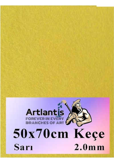 50x70 Cm Keçe 2.0 Mm 1 Adet Renkli Hobi Keçesi Elişi Keçesi Anasınıfı Kreş Okul Öncesi Sarı
