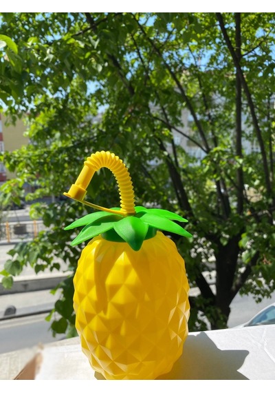 Ananas Pipetli Suluk Sarı - Yeşil