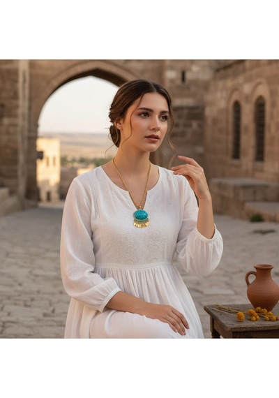 Firuze-halef Kolye Mavi