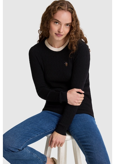 U.S. Polo Assn. Kadın Siyah Basic Kazak 50331602 Vr046