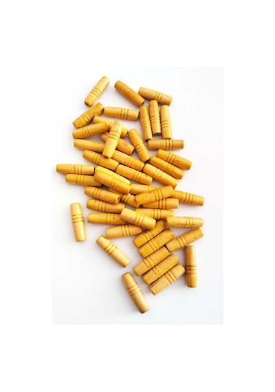 100 Gr 225 Adet Ahşap Boncuk 25 Mm Boy X 10 Mm En Doğal Ahşap Makrome El İşi Çanta