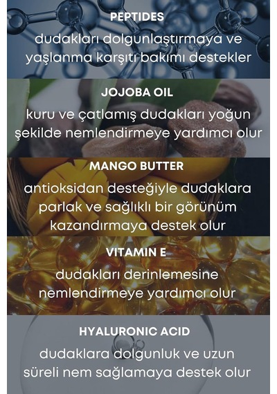 Peptit Lip Balm Parlatıcı Nemlendirici Dudak Bakım 15 Ml Şeffaf Belirtilmemiş