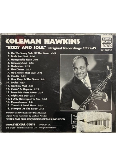 Plak Değildir Cd Dir Cd Coleman Hawkins Body And Soul 1933-1949