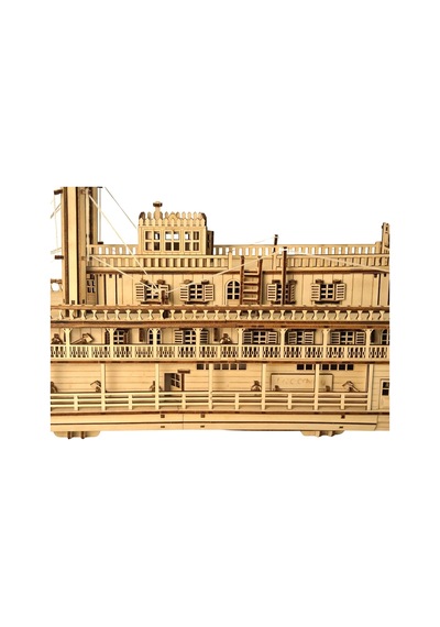 Algwooddesign Nehir Gemisi Ahşap Maket Seti 713 Parça Dıy 3d Puzzle Mississippi Buharlı Gemi Koleksiyoner Modeli