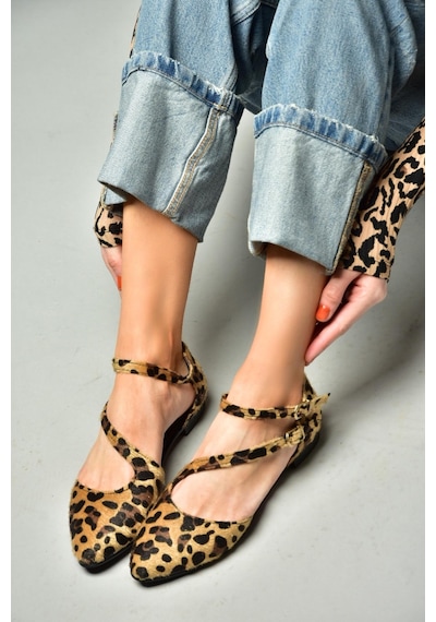 Fox Shoes Leopar Kadın Babet D726016902 LEOPAR Leopar