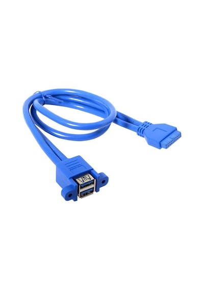 Alfais 4993 Usb 3.0 19 20 Pin Dişi To 2X Anakart Panel Tipi Kablo