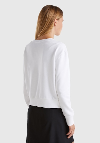 WWF Benetton-w Kadın Beyaz Sweatshırt Beyaz Beyaz