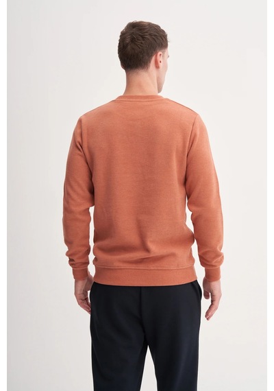 Cazador Erkek Bisiklet Yaka Selanik Örgü Slim Fit Sweatshirt Oranj Turuncu