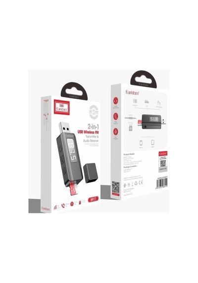 Earldom Br17 Bt 5.3 Sd Kart Ve Aux Çıkışlı Arama Destekli Dijital Ekranlı 2in1 Usb Fm Transmitter