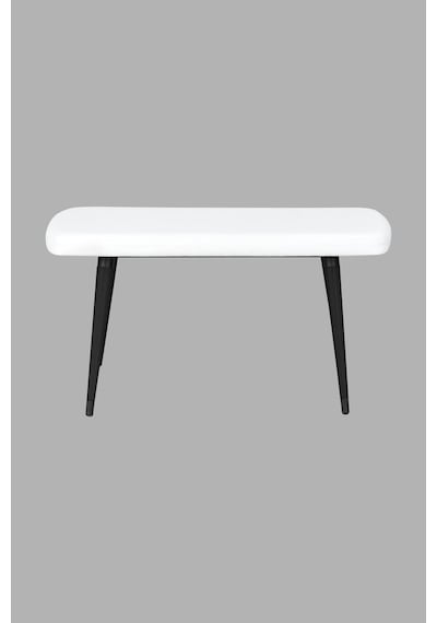 Vilinze Eames Ahşap Ayak Deri Mutfak Masası Bankı Beyaz