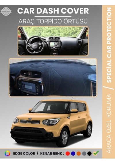 Kia Soul 2014-2019 Torpido Örtüsü Ön Panel Halı Torpido Koruma Tam Uyum Araca Özel Kaymaz - 519 Stiloto