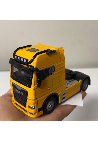 Man Oyuncak Tır Taşıyıcı Man Kupa Model Diecast 12cm Maket Koleksiyon Sarı