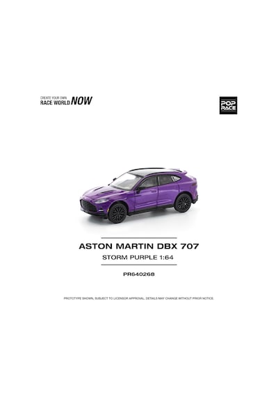 Pop Race Aston Martin Dbx 707 Storm Purple 1:64 Diecast Model Araba Pr640268 Mor