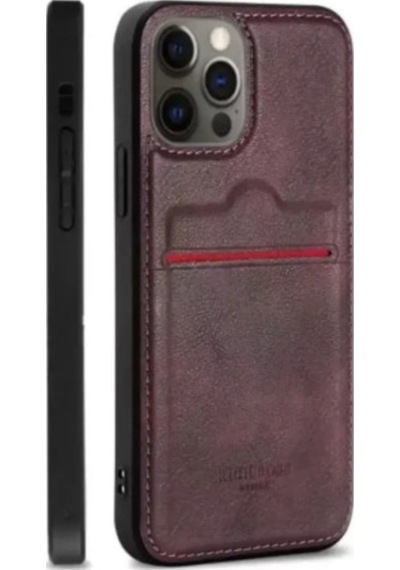 Desingshop Apple Uyumlu iPhone 14 Pro Kartlikli Deri Kilif Kirmizi 563606020