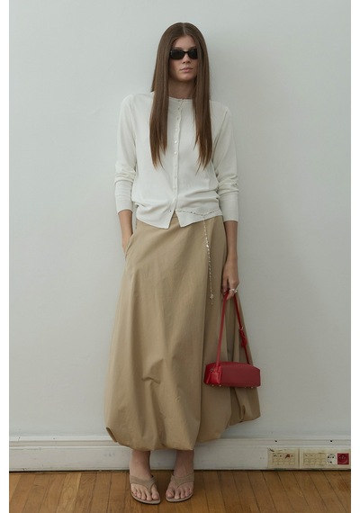 Suud Collection Camel Kemerli Balon Etek