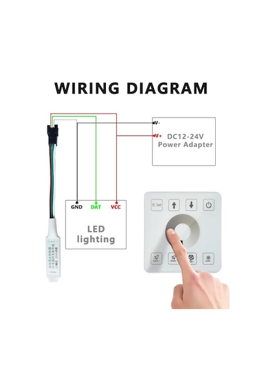 Tek Renk Piksel Şerit Kontrol Cihazı Dokunmatik Panel Kablosuz Anahtar Uzaktan Kumanda 15metre Beyaz Ktf-pc028 4 Kanal 12/24v Diğer