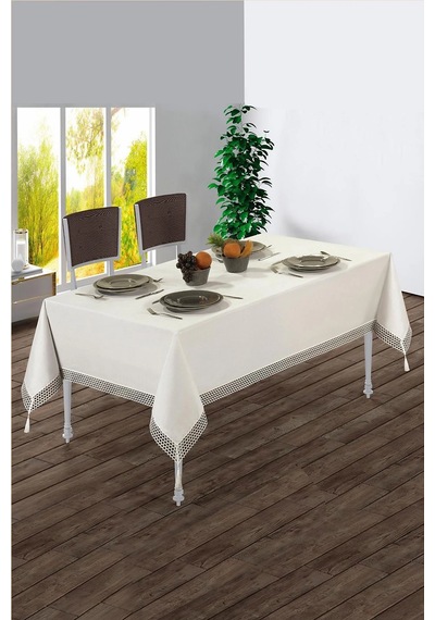 Fileli Masa Örtüsü 160 X 220 Krem