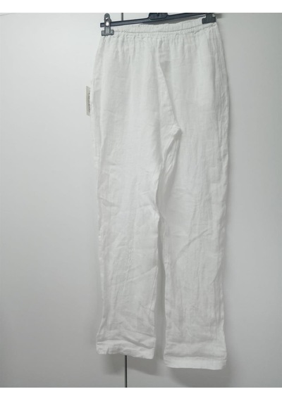 Bohem Stil Kadın Keten Havuç Pantolon-8603 Beyaz