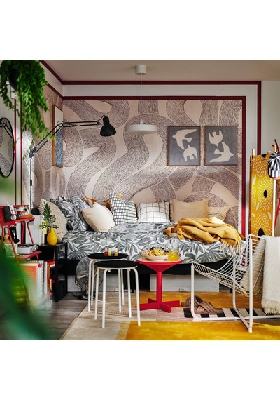 Ikea Brokdracena Tek Kişilik Nevresim Takımı 150 X 200 Cm Beyaz - Siyah