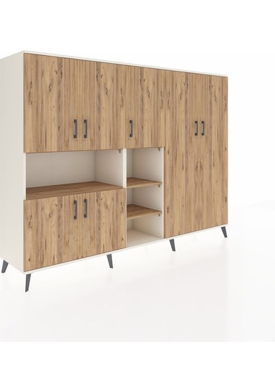 Hyperion Dolap 13 Raflı 7 Kapaklı 220x44x163 Aytaşı-çam Aytaşı-çam
