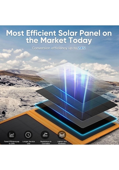 10.000mah Güneş Enerjili Solar Powerbank 3 Panelli-1480 BEYAZ