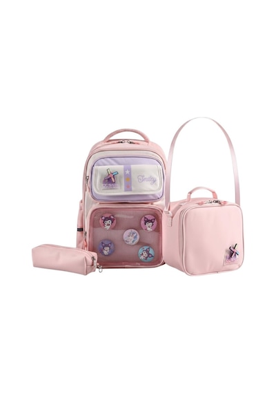 Ççs Kids Premium Okul Çanta Seti 3'lü İlkokul Ortaokul Sırt Çantası Termal Beslenme Çantası Kalemlik 51974 Pembe