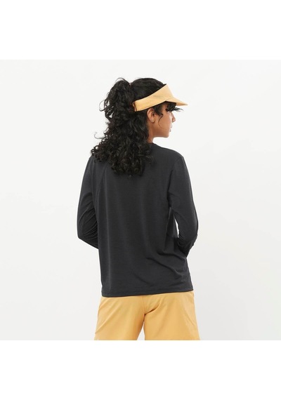 Salomon Shakeout Core Ls Kadın Koşu Tişört Deep Black Lc2426100 Siyah