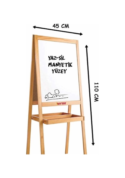 Mey İthalat 2195 Ayaklı Çift Taraflı Manyetik Ahşap Yazı Tahtası Diğer