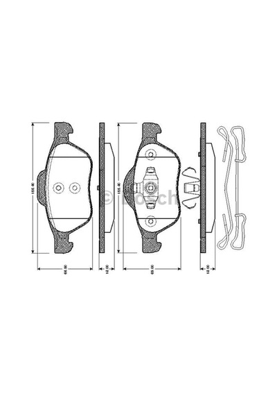 BOSCH 986494439 Fren Balatası Ön Megane II 05- Scenic II 05-
