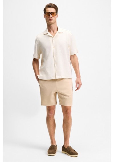 Grimelange TYRONE Erkek Beli Lastikli Arka Tek Cepli Relaxed Fit Bej Şort