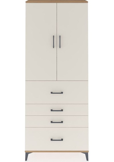 Arges Dolap 2 Raflı 4 Çekmeceli 2 Kapaklı 88x30x221 Çam-aytaşı Çam