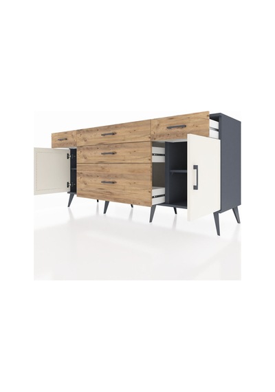 Hyperion Konsol 2 Raflı 5 Çekmeceli 2 Kapaklı 176x44x83 Antrasit-aytaşı/çam Aytaşı/çam Hyperion Konsol 2 Raflı 5 Çekmeceli 2 Kapaklı 176x44x83 Antrasit-aytaşı/çam Aytaşı/çam