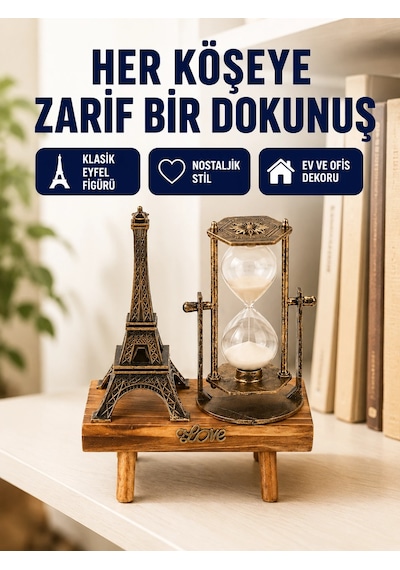 Mey İthalat Dekoratif Kum Saati Ahşap Malzeme, Hediyelik Masa Aksesuarı Diğer