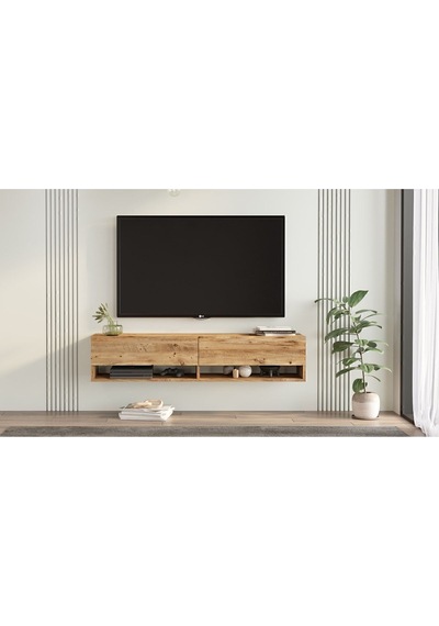 Aven Tv Ünitesi Tv Sehpası Raflı Kapaklı 140cm Çam Ave11-a Atlantik Çam