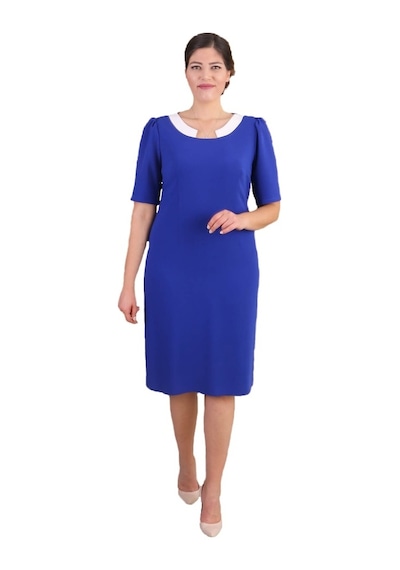 Nidya Moda Büyük Beden Kadın Saks Abiye Elbise-4156Sx Saks Mavi
