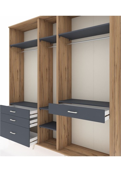 Hyperion Dolap 7 Raflı 4 Çekmeceli 3 Askılı 220x44x243 Çam-antrasit/antrasit Çok Renkli Hyperion Dolap 7 Raflı 4 Çekmeceli 3 Askılı 220x44x243 Çam-antrasit/antrasit Çok Renkli