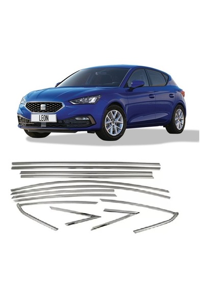 Seat Leon 2021+ Tamtur 10 Parça Krom Cam Çıtası