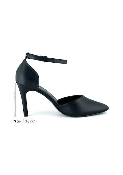Erkan Saçmacı Sindy Siyah Vegan Bantlı İnce Topuklu Stiletto Ayakkabı