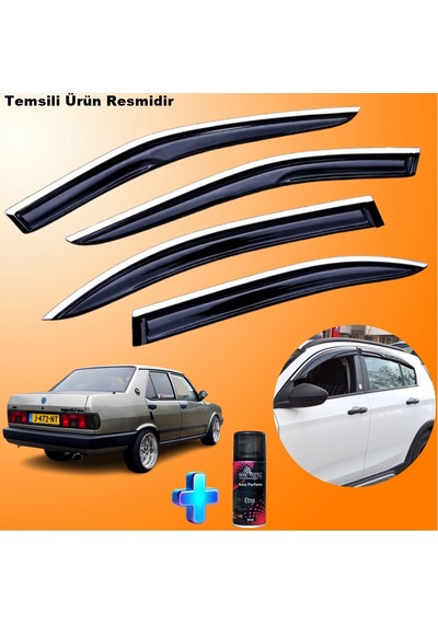 Fiat Tofaş Krom Cam Rüzgarlığı Abs Nikelajlı Mügen Cam Rüzgarlığı Tüm 131 Kasalara Uyumlu + Ebrayn 150ml Koku
