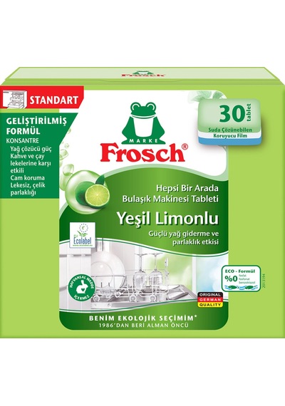 Frosch Yeşil Limon Bulaşık Makinesi Tablet 30'lu