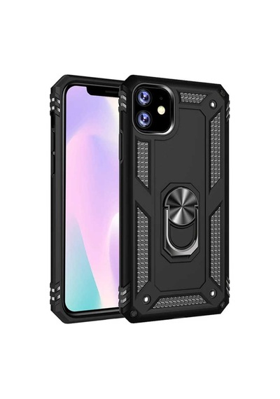 Apple Uyumlu iPhone 11 Kılıf Zore Vega Kapak-Siyah