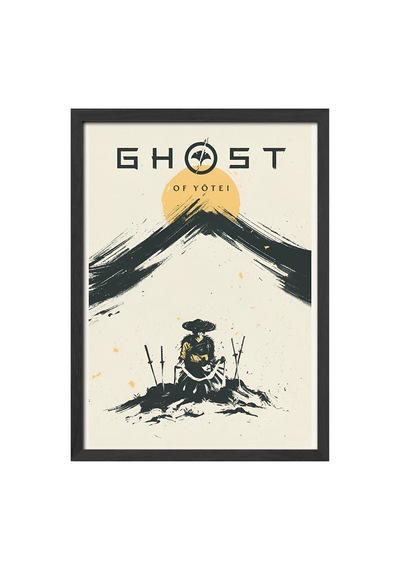 Ghost Of Yotei Siyah Ahşap Çerçeveli Poster, Dekoratif Oyun Duvar Tablosu