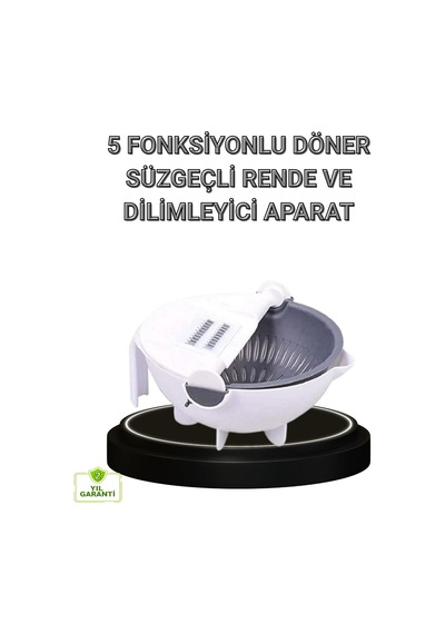 Tr Yamanhobi Çok Fonksiyonlu Döner Rende Süzgeç Hazneli Ergonomik Sebze Doğrayıcı Genel