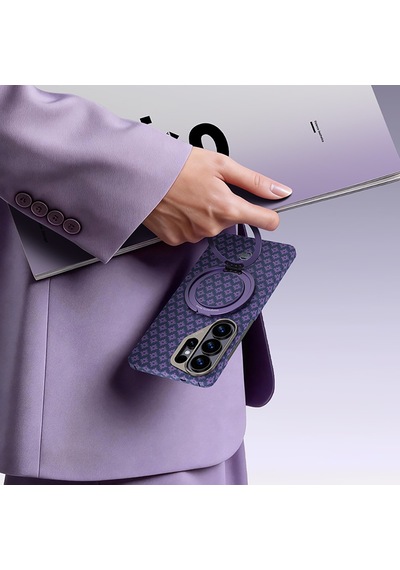 Galaxy S26 Ultra Uyumlu Kılıf M-safe Şarj Özellikli Benks Armorair Armorgrid Serisi Kevlar Kapak Mor