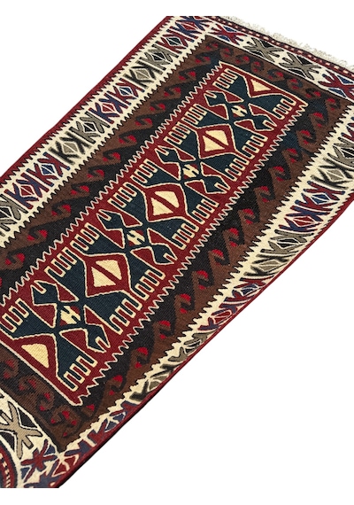 El Dokuma Sıfır Uşak Eşme Kilimi 73x120 Kök Boya %100 Yün Kilim