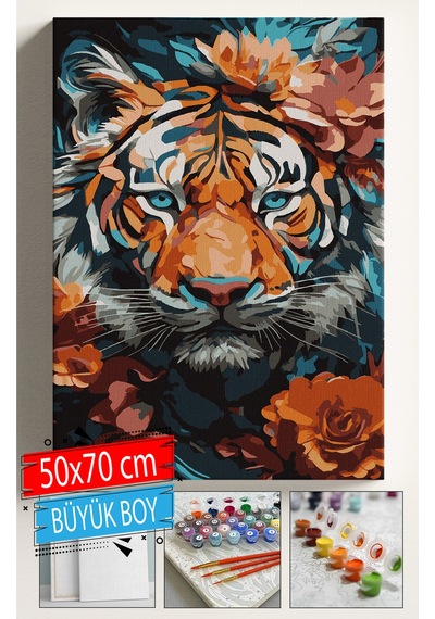 Sayılarla Boyama Seti Numaralı Tuval Fırça Boya Dahil Kasnaklı Set 50x70 Cm - Rekli Kaplan