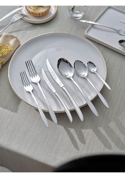 Karaca  Elegance Athena Platin 12 Kişilik 84 Parça Çatal Kaşık Bıçak Takımı