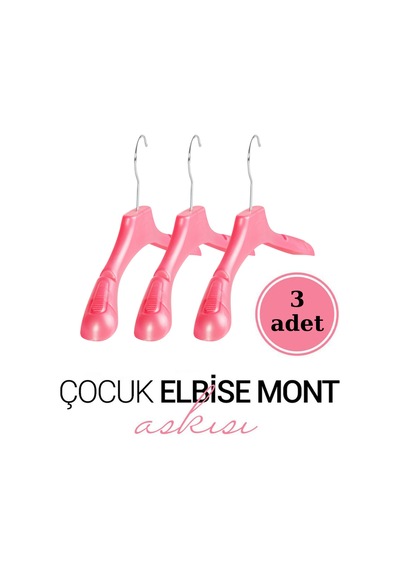 Pembe Plastik 30 Cm Çocuk Askısı Çocuk Elbise Askısı Çocuk Kıyafet Askısı Plastik Pembe Diğer